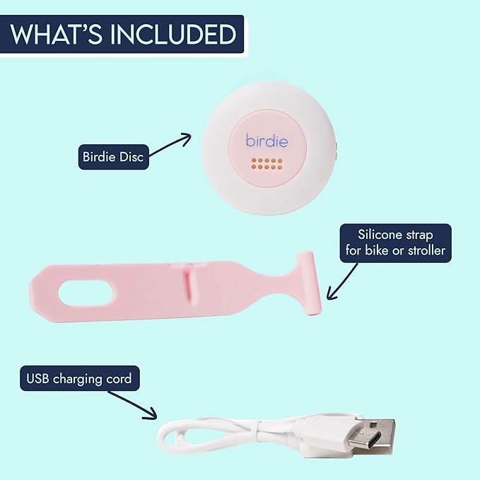 She's Birdie - The Original Personal Safety Alarm Disc for Bikes, Hikes, and Late Nights - Loud Siren, LED Light for Extra Visibility, Rechargeable, Handsfree, Lightweight, Water Resistant (Blossom)