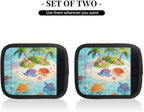 2 Pack Luggage Handle Wrap with Travel Tags - Non-Slip Protective Cover Soft Handle Grips Covers for Suitcase(Island Turtles)
