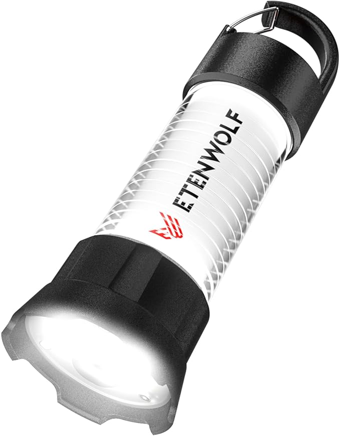 ETENWOLF 2-in-1 Lantern and Flashlight,6 Modes 1000LM Rechargeable Camping Light,5000mAh Super Bright Flashlight with UV,Waterproof Portable Tent Light for Camping,Emergency Light,Power Outage