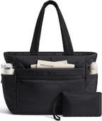 TOPEAST Tote Bag for Women Puffer Travel Carry On Bags with Laptop Compartment & Cup Holder Work Tote for Weekend Overnight