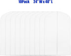Simple Houseware 40-Inch Clear Garment Bags with Zipper for Suits, Dresses, Costumes, Uniforms - 10 Pack