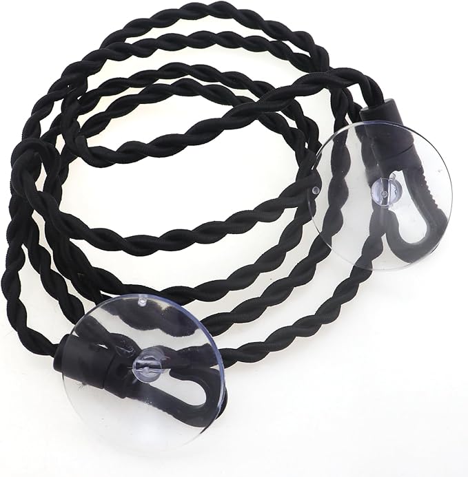 2PCS Retractable Elastic Travel Portable Clotheslines Camping Accessories with Hooks and Suction Cups 5 Feet Necessary Items for Outdoor Indoor Use Black White