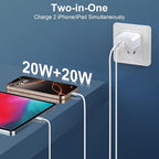 20W Dual Port Type C Fast Wall Charger Power Adapter, USB C Charging Block with 3FT USB-C to C Cable for Phone 17/16/15/15 Plus/15 Pro/15 Pro Max, Pad Pro/Air, Android Phone
