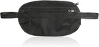 Money Belt for Travel, Hidden Waist Pouch, Travel Hidden Wallet, Waterproof Waist Bag, Anti-Theft Passport Fanny Pack for Men and Women (Black)