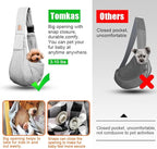 Tomkas Small Dog Sling Carrier - Cat Sling Carrier - Zipper Pocket & Adjustable Strap - for 3-10 lbs Pets(Gray) Puppy