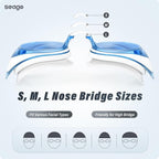 Seago 2 Pack Swimming Goggles Anti-fog Anti-UV Silicone Swim Goggles Adult Women Men