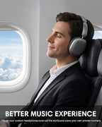 Wentronic Y02 Active Noise Cancelling Headphones, Wireless Over-Ear Bluetooth 5.4 Headphones, Multiple Modes, 60H Playtime, Hi-Res Audio, Big Bass, Foldable Lightweight for Travel Home Office, Grey