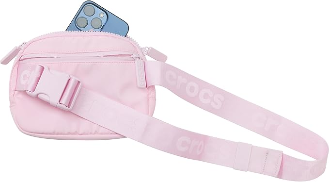 Crocs Classic Belt Waist Bag, Customizable Fanny Pack, Personalize with Jibbitz Charms, Pink Milk, One Size