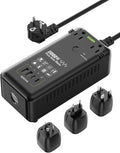 EPICKA 2000W Pure Sine Wave Voltage Converter, 220V to 110V Power Transformer with 20W PD USB-C Fast Charging, 2 AC Sockets, 4 USB Ports (2A + 2C), Universal Travel Plug Adapter for EU/UK/AU/JP, Black