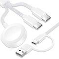 TOP-UP 3 in 2 USB C Cable for Apple Watch Charger (4FT/1.2M) – Fast Multi Charging Travel Cable Compatible with iWatch Ultra 2/SE 2/Series 11–1, iPhone 17/16/15 Series, iPad, AirPods