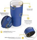 RTIC 30oz Essential Tumbler with Lid, Ceramic Lined, Insulated, Stainless Steel, Metal, Double Wall Vacuum-Insulation, Travel Cup for Iced Coffee, Tea, Hot and Cold Drink, Cobalt