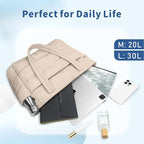 TOPDesign Puffer Tote Bag for Women, Lightweight Puffy Handbag with Compartments, Quilted Shoulder Bag for Work, Travel, Gym