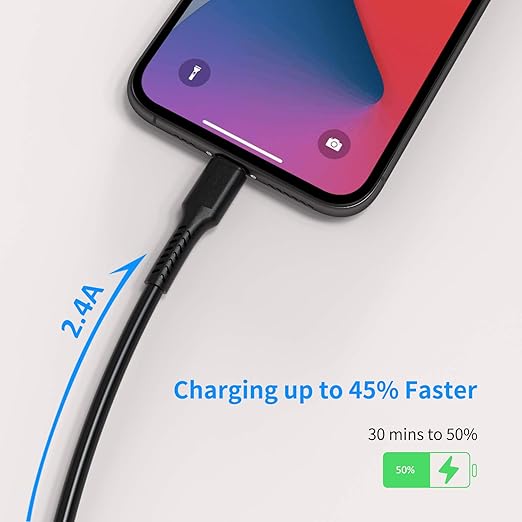 1ft iPhone Charge Cable Short, 5Pack USB to Lightning Cord for Fast Charging Stations 1 Foot Compatible with Apple iPhone 12 11 Pro Max Xs 8 7 6 5 Plus, iPad Air/Mini