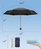 LMUGOOS 3 Pack Travel Mini Umbrella Small Compact, Portable Umbrella with UV Protection UPF 50+, Rainproof & Sunproof Folding Umbrella, Backpack & Pocket-Friendly