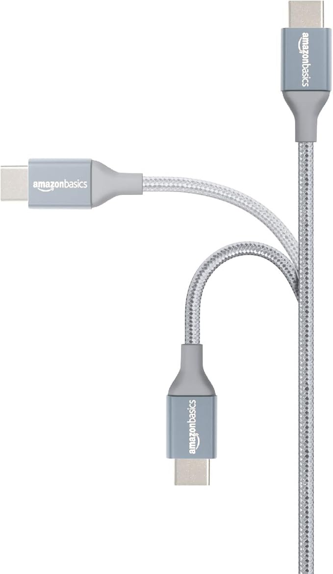 Amazon Basics Nylon Braided USB-C to USB-A 2.0 Fast Charging Cable, 480Mbps Speed, USB-IF Certified, Charge and Sync, for Apple iPhone 16/15, iPad, Samsung Galaxy, Tablets, Laptops, 3 foot, Dark Grey