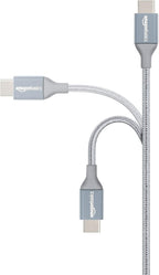 Amazon Basics Nylon Braided USB-C to USB-A 2.0 Fast Charging Cable, 480Mbps Speed, USB-IF Certified, Charge and Sync, for Apple iPhone 16/15, iPad, Samsung Galaxy, Tablets, Laptops, 3 foot, Dark Grey