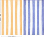 CLOWOOD Plush Oversized Beach Towel - Cotton 40 x 70 Inch Large Thick Orange Striped Cabana Pool Swimming Towel