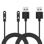 RuenTech Compatible with Tensky 208 Plus BT/208 Plus/208BT, IDW28, IDW19, GTX12 Smart Watch Charger, 3.3FT Replacement Charging Cable for Tensky Smart Watch Charger (Black&Black)