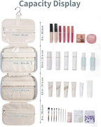 Narwey Travel Toiletry Bag for Women Large Hanging Makeup Bag Organizer Toiletries Bag for Full Size Essentials Accessories Cosmetics (Greyish Blue (Large))