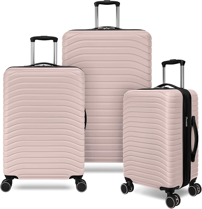 Everest Expandable Hardsided Spinner (Pink, 3 Piece Set (28", 24", 20"))