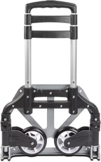 Ultimaxx Professional Heavy-Duty 150 Pound (lb) Capacity Aluminum Folding Hand Truck/Luggage Cart (Black/Silver) with Adjustable Handle, Folding Away Wheels, and Bungee Cord
