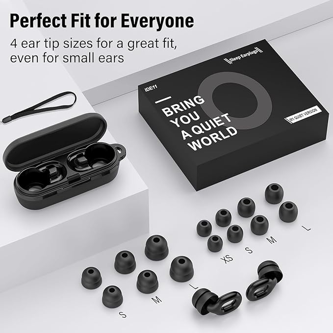 Ear Plugs for Sleeping 35dB Noise Cancelling Silicone Earplugs Single and Double Layer Tips for Side Sleepers Reusable Travel Work Study