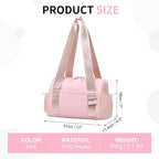 Mini Gym Bag for Women, Yoga Small Sports Bag for Women Girls, Waterproof PU Fitness Tote with Wet Compartment, Pink