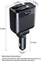 AKESR 5-in-1 Retractable Car Charger for iPhone 17, 66W USB-C Car Adapter A Versatile Gift for Both Men and Women, for iPhone 17/16/15/14/13/12 and Android for Samsung S25 Series.
