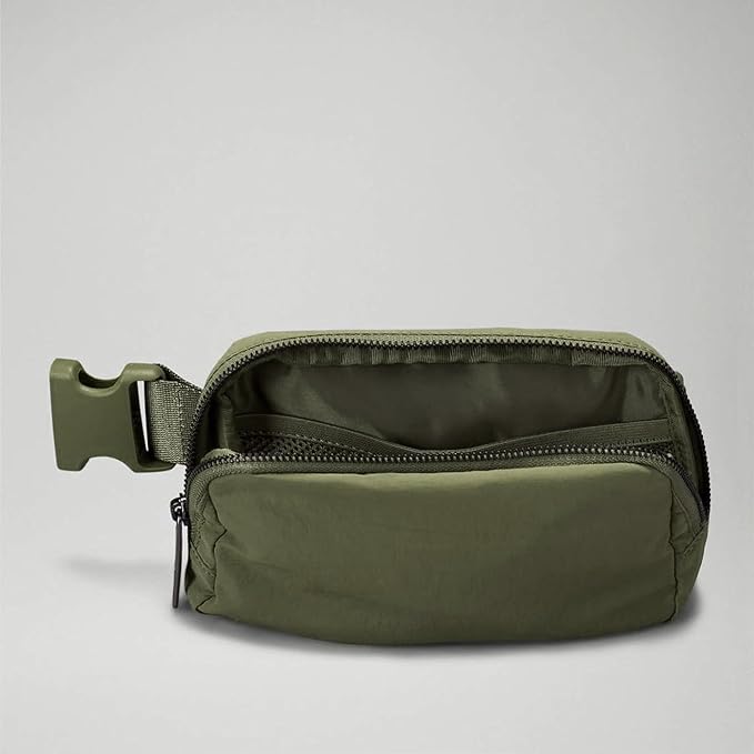 YOSHUYUKI Cross Body Fanny Packs for Women Men Fashion Waist Bag Pouch Nylon Small Travel Crossbody Bags Mini Purse Everywhere Belt Bag Bum Bag with Adjustable Strap for Running Hiking Dim Olive