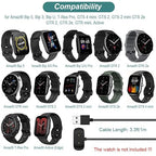 Kissmart Charger for Amazfit T-Rex Pro, Bip 5, Bip 3, Bip U Pro, GTS 4 Mini, GTS 2, GTS 2e, GTS 2, GTR 2, GTR 2e, GTR mini, Active Smart Watch Charging Cable Cord [2-Pack, 3.3ft/1m]