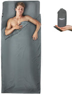 Frelaxy Sleeping Bag Liner, XL Travel Sheet & Camping Sheet for Backpacking, Hotel, Hostels & Traveling, Comfy & Easy Care, Full-Length Zipper/No Zipper, 4 Seasons Warm Cold Weather