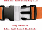 2 Pack Suitcase Belts, Adjustable Luggage Straps, Bright Colors Travel Packing Straps with Quick Release Buckle (Orange)