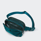 Pander Everywhere Belt Bag for Women, 5 Zipper Pockets Nylon Crossbody Fanny Pack Purse (Teal Blue)