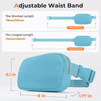 Belt Bag Zipper Fanny Pack Crossbody Bags for Women,Fashion Nylon Waist Packs, Water Repellent Two Way wear with Adjustable Strap Gifts for Teenage Girls Women Men (lake blue)