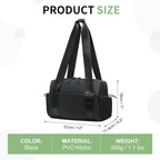 Mini Gym Bag for Women, Yoga Small Sports Bag for Women Girls, Waterproof PU Fitness Tote with Wet Compartment, Black