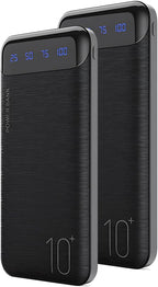 YOBON Power Bank 2 Pack 10000mAh Portable Charger with 2 USB 2.4A Outputs & USB C in/Out Slim Battery Pack for Huawei iPhone 16 15 14 13 12 iPad Samsung Galaxy Android Tablet