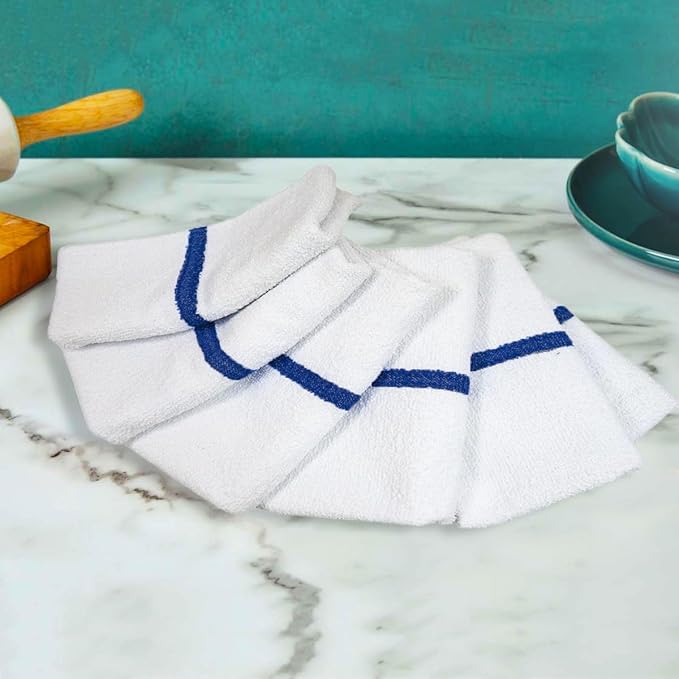 CASA COPENHAGEN Prime Bar Mop Towels - Pack of 12, 15"x19" 100% Cotton, Highly Absorbent & Durable Towels, Multipurpose Kitchen Towels for Home, Bar, Restaurant, Cleaning & More