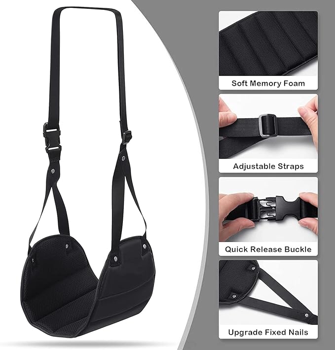 Portable Foot Hammock with Memory Foam, Enhanced Support for Relaxed Feet, Perfect for Long Flights and Desk Use, Comfortable Footrest Sling for Travel and Work