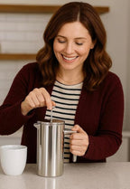 VIA CREMA French Press Coffee Maker, Stainless Steel, 800ml/27oz