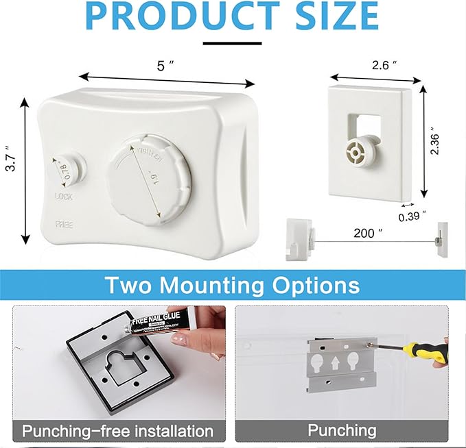 Retractable Clothesline Indoor Outdoor, 16.7 Ft Heavy Duty Wall Mount Automatic Retracting Clothes Lines for Laundry Room, Bathroom & Travel Rv