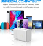 Adaptive Fast Charging Block USB Wall Charger Adapter Fits Samsung Galaxy S25/S24/S23/S22/S22 Ultra/S21/S20/S10/S9/S8/S7/Edge/Note 10 Quick Charge (White, 2 Pack)