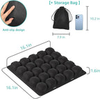 Inflatable Travel Seat Cushion for Airplane - Portable Air Pad with Built-in Pump for Long Haul Flight Essentials - Ergonomic Tailbone & Sciatica Pain Relief, Non-Slip, 15.7x15.7, Black