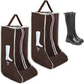 2pcs Boot Bags for Cowboy Boots Portable Boot Storage for Travel Dust Proof Boot Storage Organizer Tall Boots Shoe Cover Protector Bag （11.4" X 8.6" X 19"）