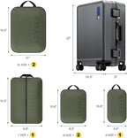 LEVEL8 Zipperless Carry On Luggage Airline Approved with Aluminum Frame, Hard Shell Suitcase with Spinner Wheels, Metal Checked Luggage, 20 Inch, Grey