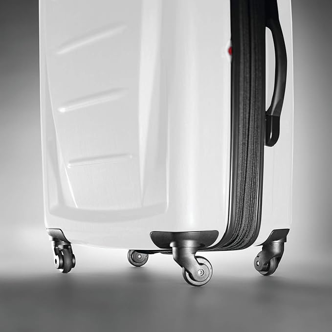 Samsonite Winfield 2 Hardside Expandable Luggage with Spinner Wheels, Checked-Medium 24-Inch, Brushed White