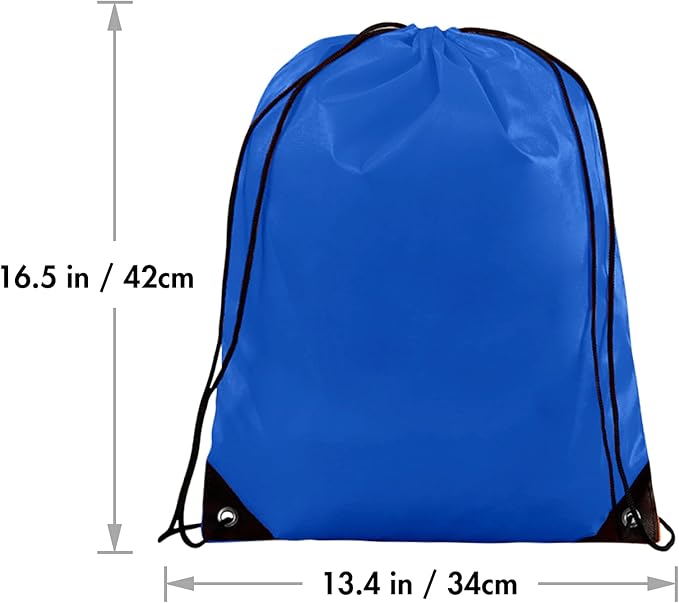 IKAYAS 6Pcs Drawstring Bags Bulk Blue Drawstring Backpack, String Backpack Cinch Sack Sport Gym Backpack Bags for Yoga Traviling Outdoor Sports