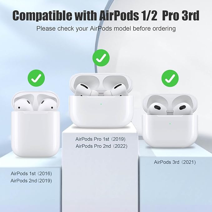 Mooyavia 1 Pack Ultra Strong Magnetic Anti-Lost Straps for AirPods, Soft Silicone Sports Lanyard - Compatible with AirPods Pro 1st/2nd & AirPods 3rd - Dark Blue