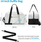Apenze Small Gym Bag 14 inch lightweight Carry On Mini Duffel Bag for Travel Sport - Beige