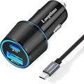 45W Fast USB C Car Charger for Google Pixel 10/10 Pro/10 Pro XL/9/9a/8/7, Galaxy S26+/S25 Ultra, Looptimo Android Phone Plug PD & QC3.0 Cigarette Lighter Adapter with Rapid Charging 3.3ft Type C Cable