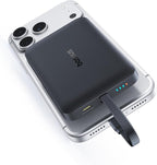 Baseus Magsafe Power Bank, 10,000mAh 30W Magnetic Portable Charger, Fast Charging Wireless Battery Pack with Built-in Braided USB-C Cable for iPhone 17 Pro Max/Air/16/15/14/13, AirPods, iPad and More